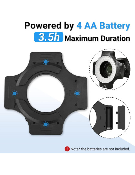 JJC Luz de Anillo Macro para Lentes Canon/Nikon/Sony 15cm