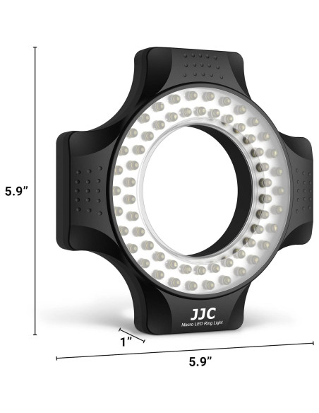 JJC Luz de Anillo Macro para Lentes Canon/Nikon/Sony 15cm