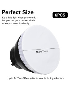 Difusor de luz suave Tucnoeu 18cm para reflectores 6Pcs 2