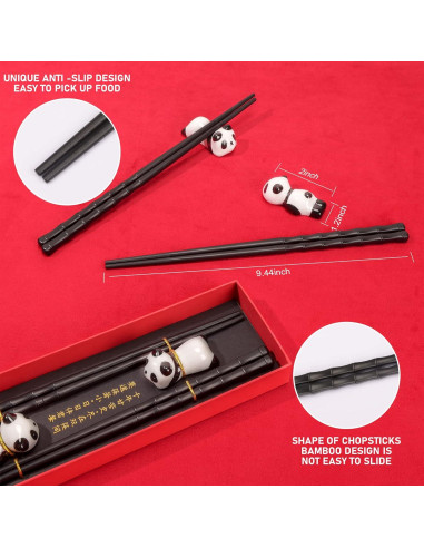 Juego de Palillos Antideslizantes Young Dance con Soporte Panda