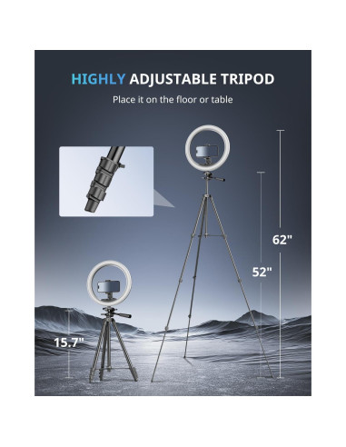 Luz de Anillo UBeesize 30 cm con Trípode Extensible 127 cm