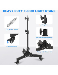 Soporte de Luz Plegable MSKIRA con Ruedas 60.5-83.5cm 2