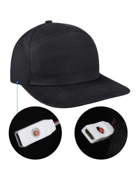 Gorra LED Alavisxf XX Ajustable con Pantalla Desmontable