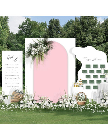 Cubierta de arco de spandex MLMC 1.83x0.79m Fucsia para eventos