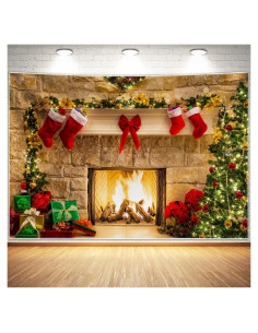 Backdrop Navideño Haboke 7x5 pies Poliester Decoración