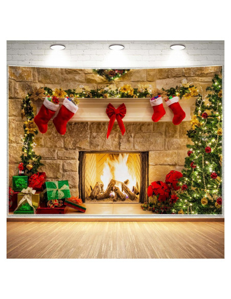 Backdrop Navideño Haboke 7x5 pies Poliester Decoración