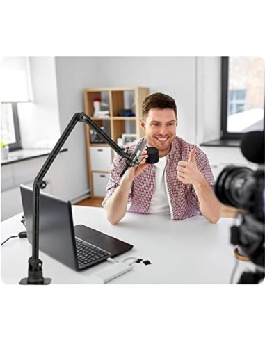 Soporte de Pared para Micrófono 40.5" Negro - Compatible Blue Yeti, Shure