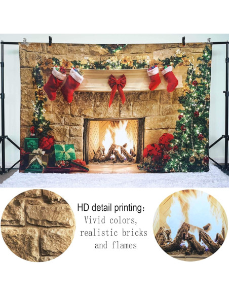 Backdrop Navideño Haboke 7x5 pies Poliester Decoración