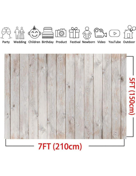 Fondo de Vinilo Gris Madera LTLYH 2.1x1.5m para Fotografía Fondo de Vinilo Gris Madera LTLYH 2.1x1.5m para Fotografía