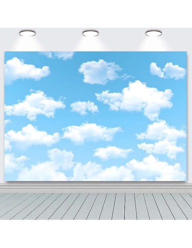 Telón de Fondo Fotográfico Yongqian 2.13x1.52m Cielo Azul Nubes