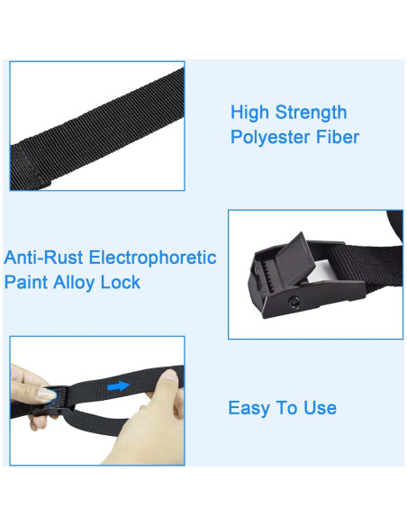 Correas de Amarre RIO Direct 1m x 2.5cm Ajustables 4 Unidades