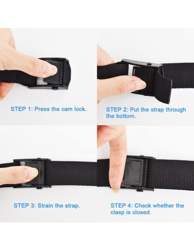 Correas de Amarre RIO Direct 1m x 2.5cm Ajustables 4 Unidades