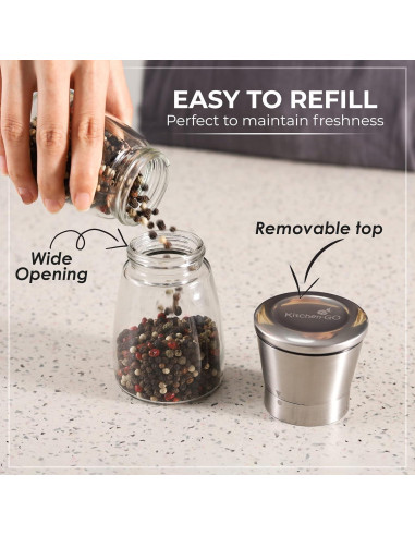 Molinillo de Pimienta y Sal Kitchen-GO Acero Inoxidable 14cm