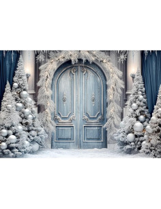 Fondo de Fotografía Navidad Kate 3x2m Azul Plateado 2