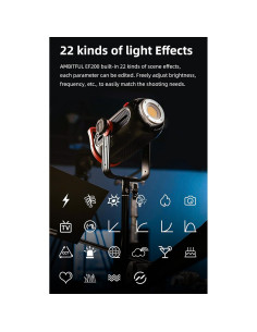 Luz LED Video AMBITFUL EF200 200W 5600K CRI 95+ Modo Silencioso 2