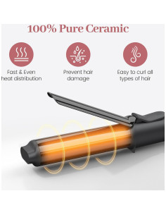 Plancha de Rizar Portátil Zavarea 1 Pulgada Doble Voltaje 2