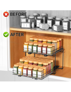 Estante Organizador de Especias RCHYFEED 2 Niveles 29.2x26.7 cm 2