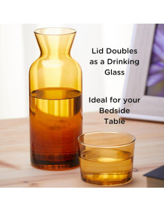 Decantador de Vidrio Wrenbury Ámbar 700ml con Vaso 2