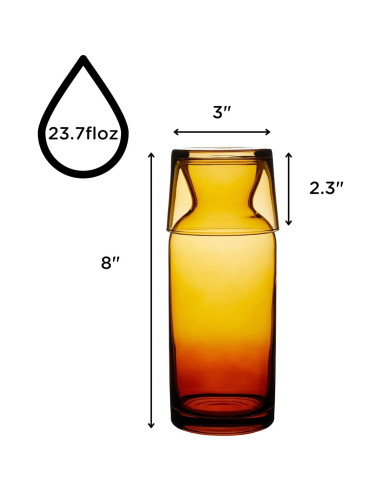 Decantador de Vidrio Wrenbury Ámbar 700ml con Vaso