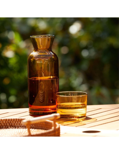 Decantador de Vidrio Wrenbury Ámbar 700ml con Vaso
