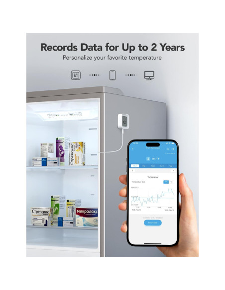 Termómetro WiFi GoveeLife H5108 con Alarma y Pantalla LCD