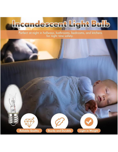 Bombillas de Luz Nocturna WHok 4W E12 15 Lúmenes - Paquete de 12