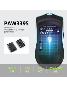 DeLUX M800PRO Ratón Gaming Inalámbrico 26000DPI Azul 2