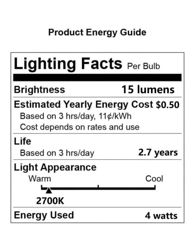 Bombillas de Luz Nocturna WHok 4W E12 15 Lúmenes - Paquete de 12