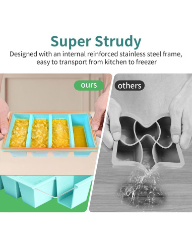 Bandeja de Congelador de Silicona GGOW 1 Taza 250mL 125mL