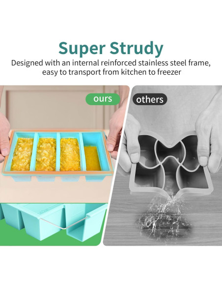 Bandeja de Congelador de Silicona GGOW 1 Taza 250mL 125mL