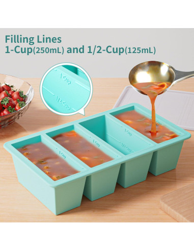 Bandeja de Congelador de Silicona GGOW 1 Taza 250mL 125mL