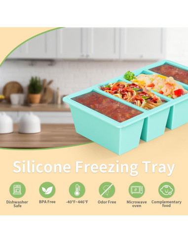 Bandeja de Congelador de Silicona GGOW 1 Taza 250mL 125mL