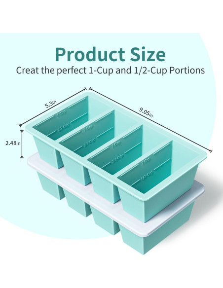 Bandeja de Congelador de Silicona GGOW 1 Taza 250mL 125mL