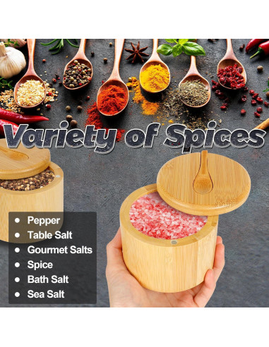 Caja de Sal de Bambú Loscarol con Tapa Magnética 170g