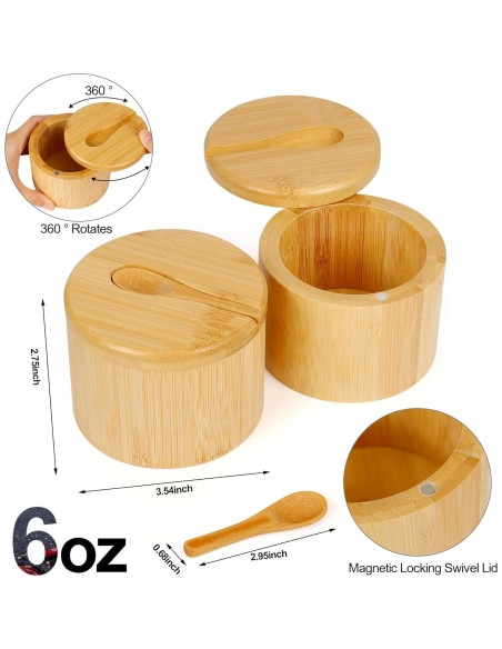 Caja de Sal de Bambú Loscarol con Tapa Magnética 170g Caja de Sal de Bambú Loscarol con Tapa Magnética 170g