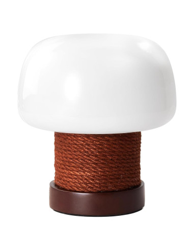 Lámpara de Mesa Pequeña WTHTNROM 18.8 cm Vidrio Blanco