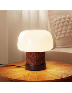 Lámpara de Mesa Pequeña WTHTNROM 18.8 cm Vidrio Blanco 2