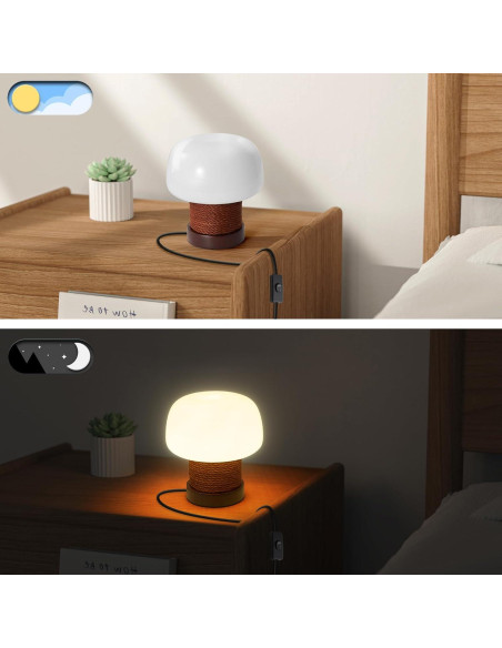 Lámpara de Mesa Pequeña WTHTNROM 18.8 cm Vidrio Blanco