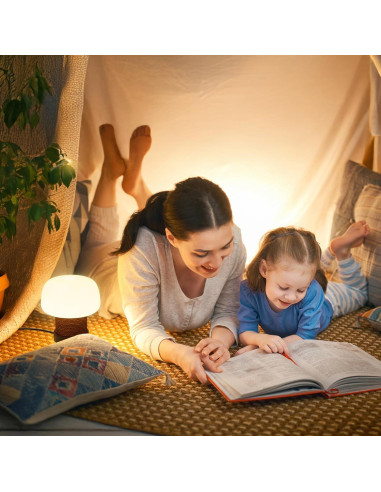 Lámpara de Mesa Pequeña WTHTNROM 18.8 cm Vidrio Blanco