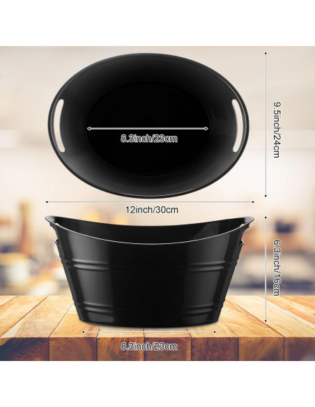 Cubos de Hielo Patelai 6 Pcs Plástico 4.5L Negro