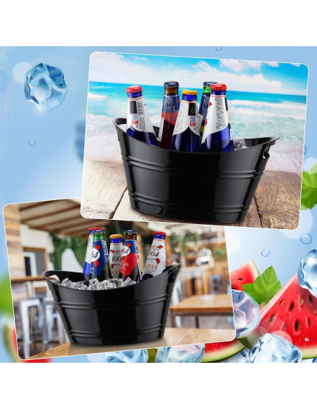 Cubos de Hielo Patelai 6 Pcs Plástico 4.5L Negro