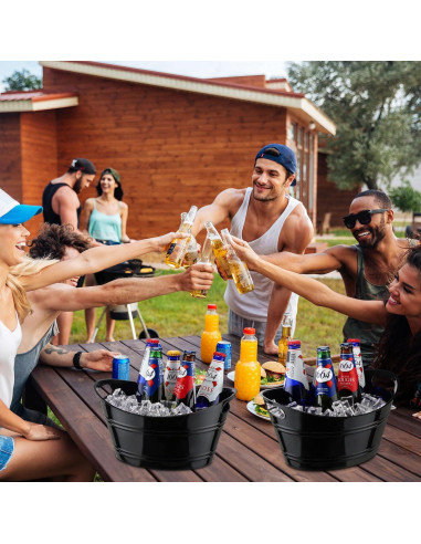 Cubos de Hielo Patelai 6 Pcs Plástico 4.5L Negro