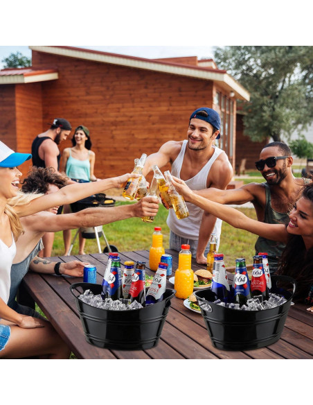 Cubos de Hielo Patelai 6 Pcs Plástico 4.5L Negro