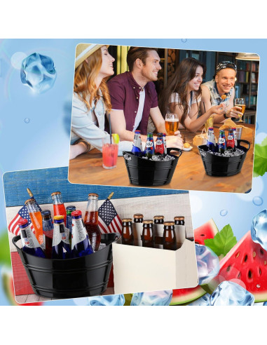 Cubos de Hielo Patelai 6 Pcs Plástico 4.5L Negro