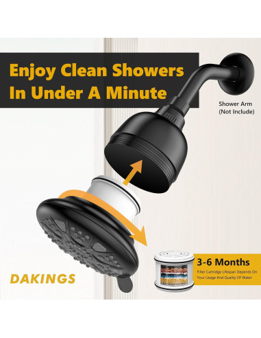 Cabezal de Ducha Filtrado DAKINGS 16 Etapas Alta Presión 7 Modos