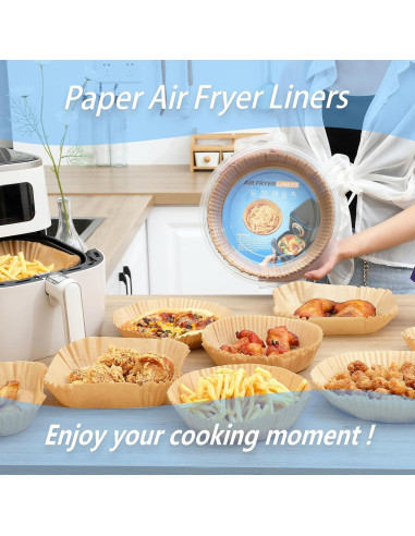 100 Forros de Papel Pergamino Foopama 16.5cm para Freidora de Aire
