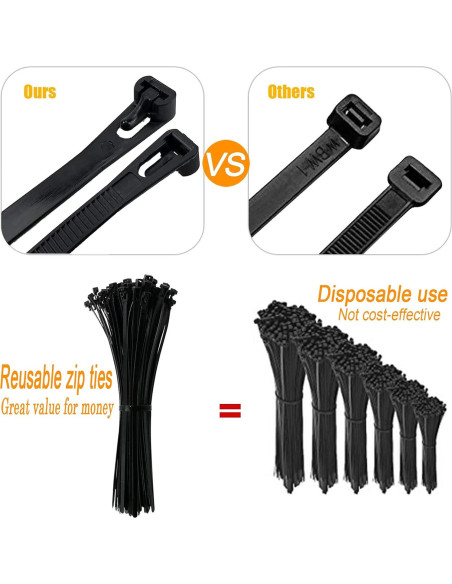 Bridas Reutilizables Liberables AGAOTIAN 30 cm 100 Piezas Bridas Reutilizables Liberables AGAOTIAN 30 cm 100 Piezas