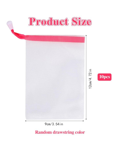 10 Bolsas de Jabón de Malla Exfoliante MOZEAT LENS 12x9cm