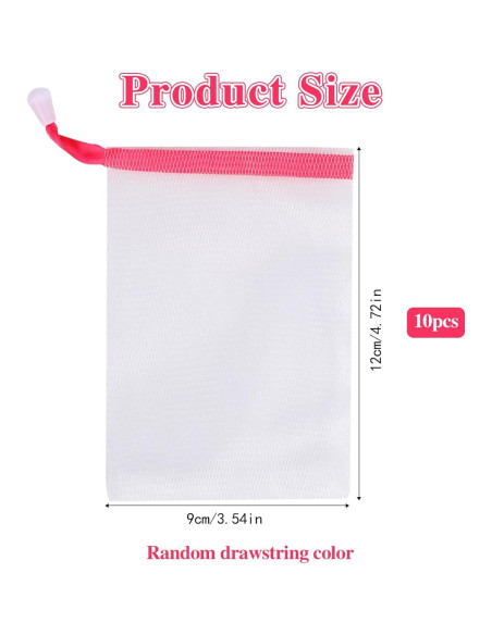 10 Bolsas de Jabón de Malla Exfoliante MOZEAT LENS 12x9cm