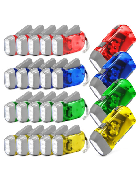 Linterna de Manivela Mudder 24 Piezas LED Carga Dynamo Linterna de Manivela Mudder 24 Piezas LED Carga Dynamo